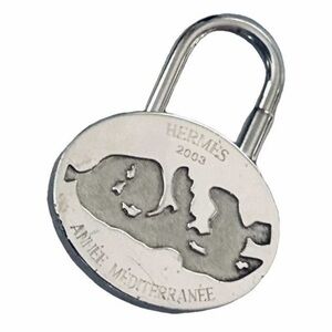 Hermès AUTHENTIC Vintage 2003 Année Méditerranée Silver Padlock Bag Charm